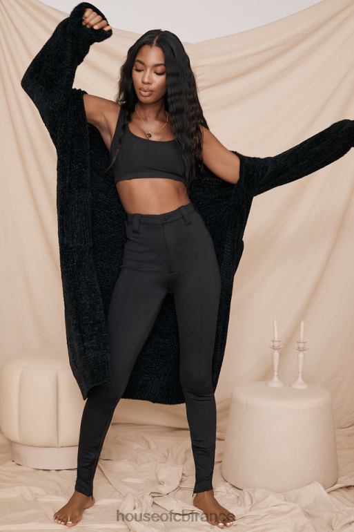House of CB cardigan ample en chenille noir celine N888H1052 vêtements