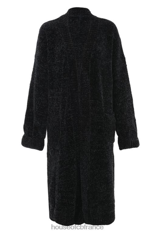 House of CB cardigan ample en chenille noir celine N888H1052 vêtements