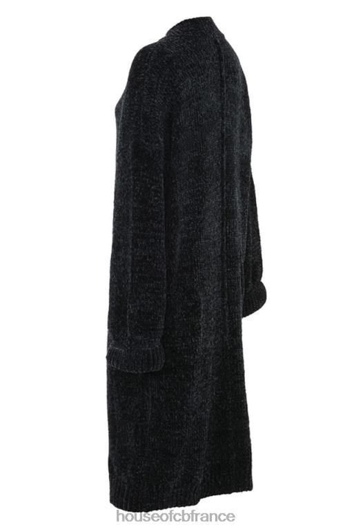 House of CB cardigan ample en chenille noir celine N888H1052 vêtements