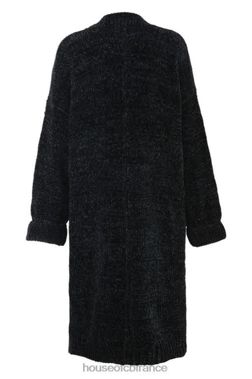 House of CB cardigan ample en chenille noir celine N888H1052 vêtements