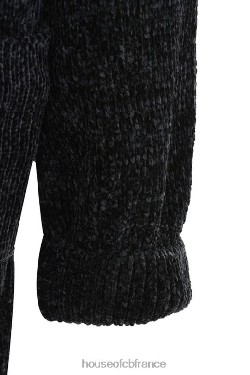 House of CB cardigan ample en chenille noir celine N888H1052 vêtements
