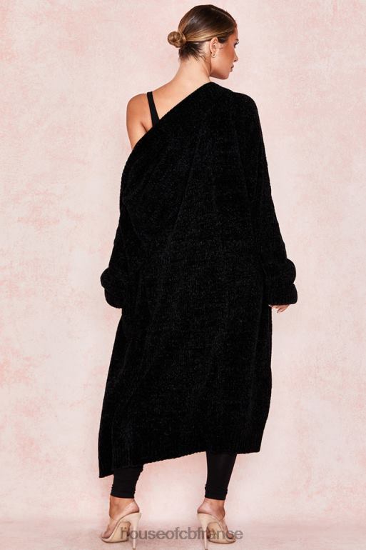 House of CB cardigan ample en chenille noir celine N888H1052 vêtements