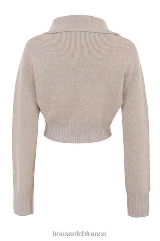 House of CB cardigan court en maille chinée opale Blaise N888H1032 vêtements