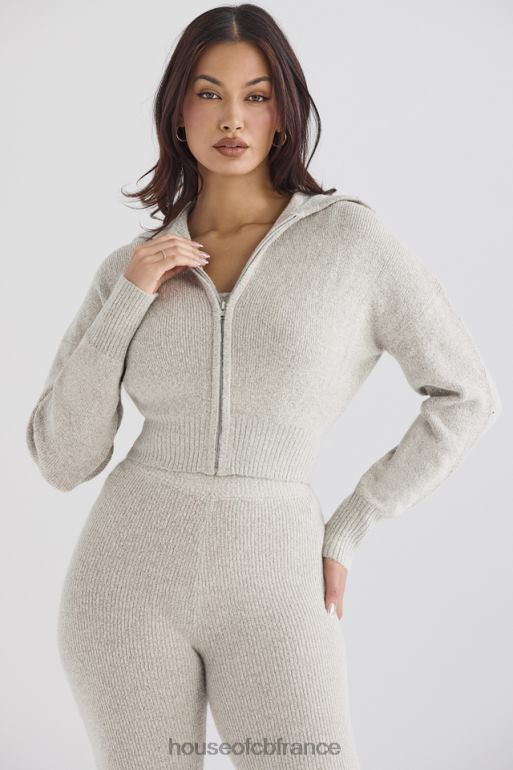 House of CB cardigan court en maille chinée opale Blaise N888H1032 vêtements