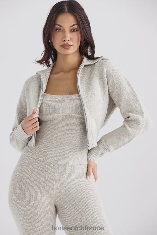 House of CB cardigan court en maille chinée opale Blaise N888H1032 vêtements