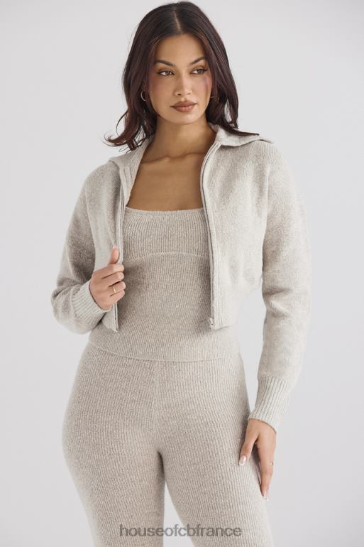 House of CB cardigan court en maille chinée opale Blaise N888H1032 vêtements