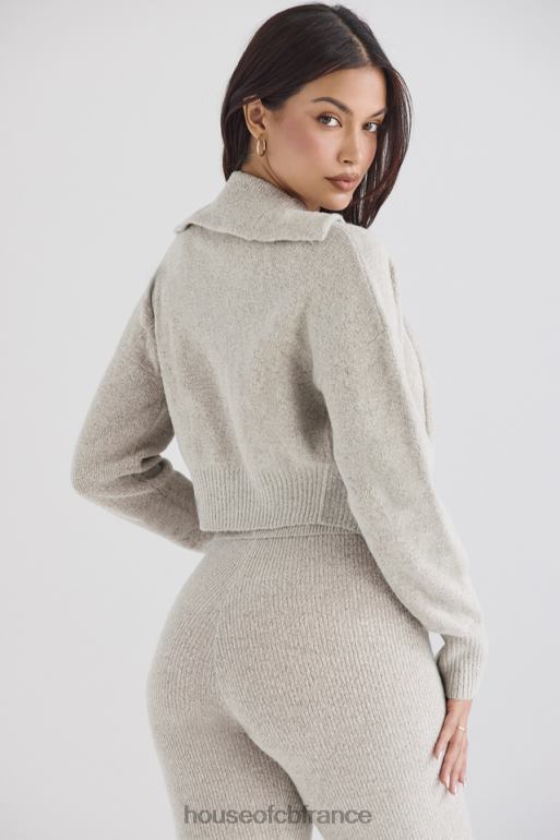 House of CB cardigan court en maille chinée opale Blaise N888H1032 vêtements