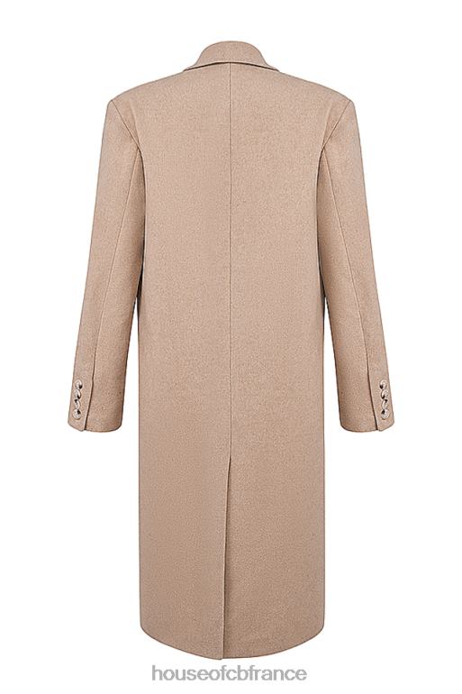 House of CB manteau croisé Carter Oatmeal N888H1027 vêtements