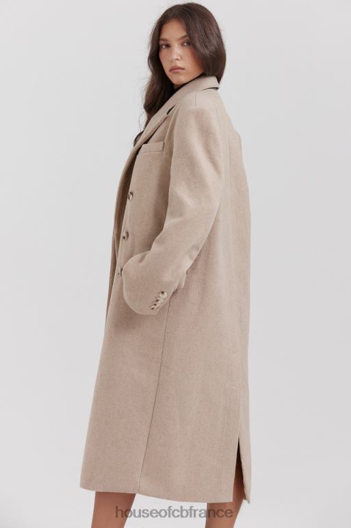 House of CB manteau croisé Carter Oatmeal N888H1027 vêtements