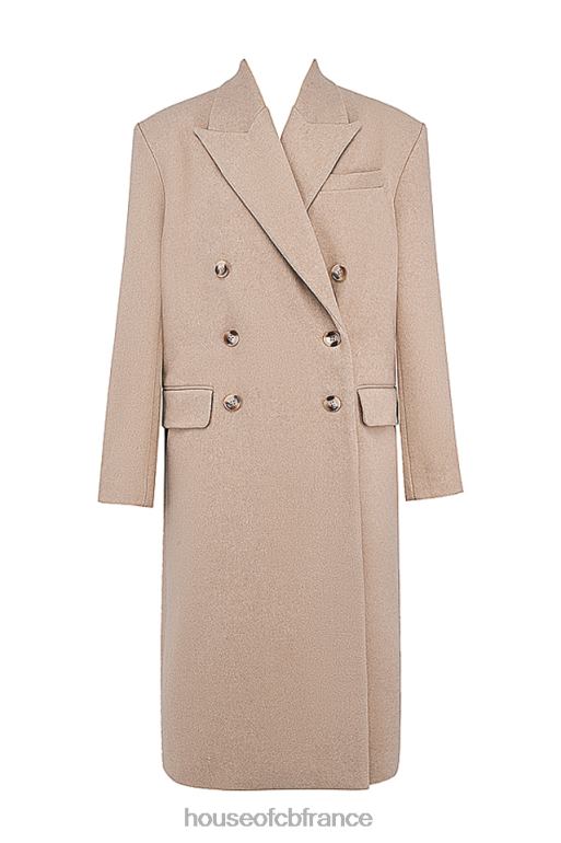House of CB manteau croisé Carter Oatmeal N888H1027 vêtements