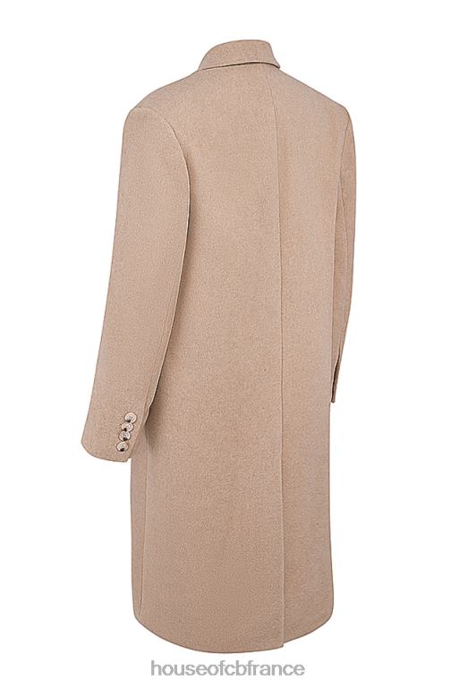 House of CB manteau croisé Carter Oatmeal N888H1027 vêtements