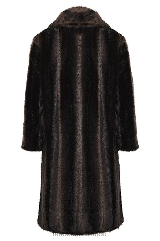 House of CB manteau en fausse fourrure marron foncé callie N888H1036 vêtements