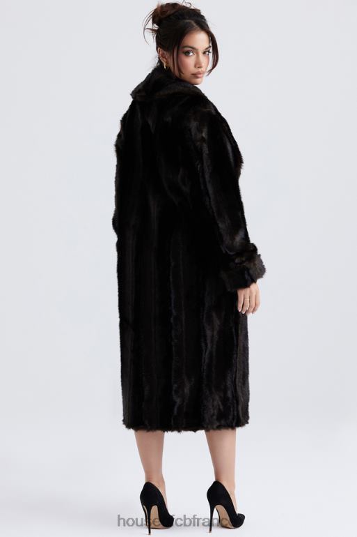 House of CB manteau en fausse fourrure marron foncé callie N888H1036 vêtements