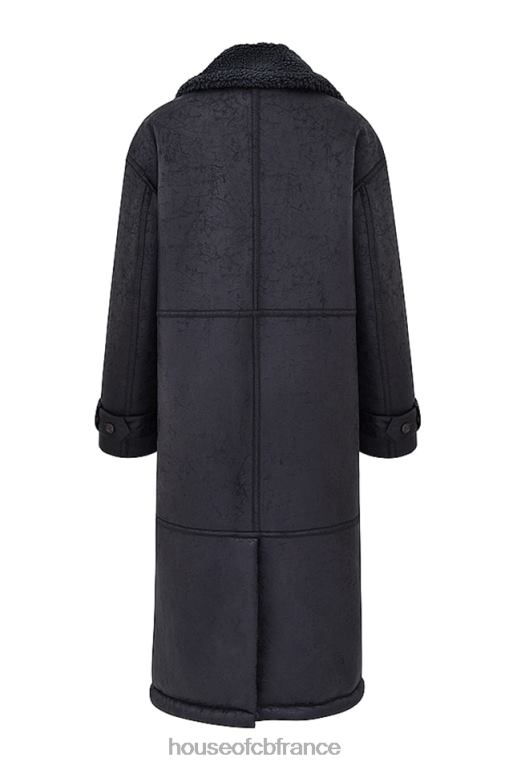 House of CB manteau en peau de mouton végétalien gris deiji N888H1024 vêtements