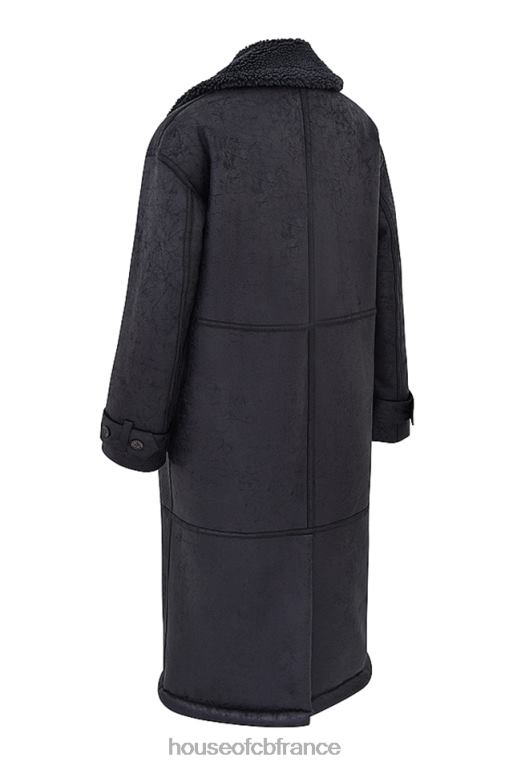 House of CB manteau en peau de mouton végétalien gris deiji N888H1024 vêtements