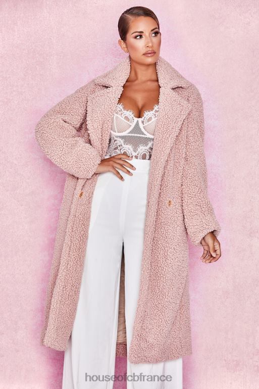 House of CB manteau sherpa en fausse fourrure blush ours N888H1055 vêtements
