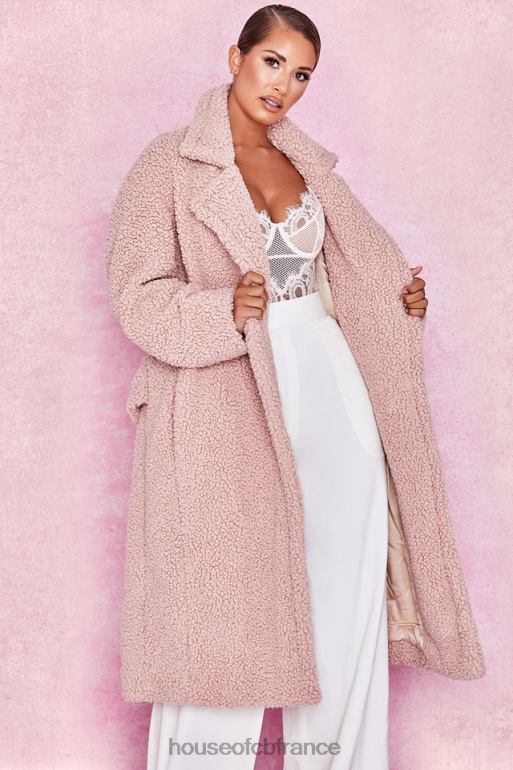 House of CB manteau sherpa en fausse fourrure blush ours N888H1055 vêtements