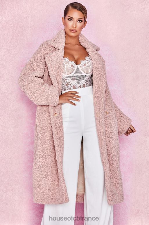 House of CB manteau sherpa en fausse fourrure blush ours N888H1055 vêtements