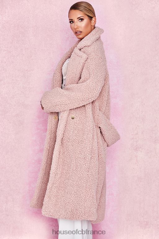 House of CB manteau sherpa en fausse fourrure blush ours N888H1055 vêtements