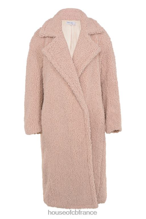 House of CB manteau sherpa en fausse fourrure blush ours N888H1055 vêtements