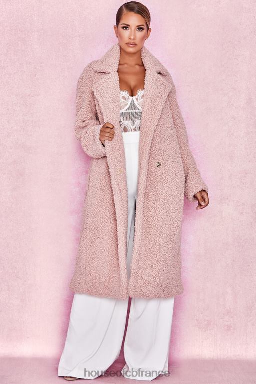 House of CB manteau sherpa en fausse fourrure blush ours N888H1055 vêtements