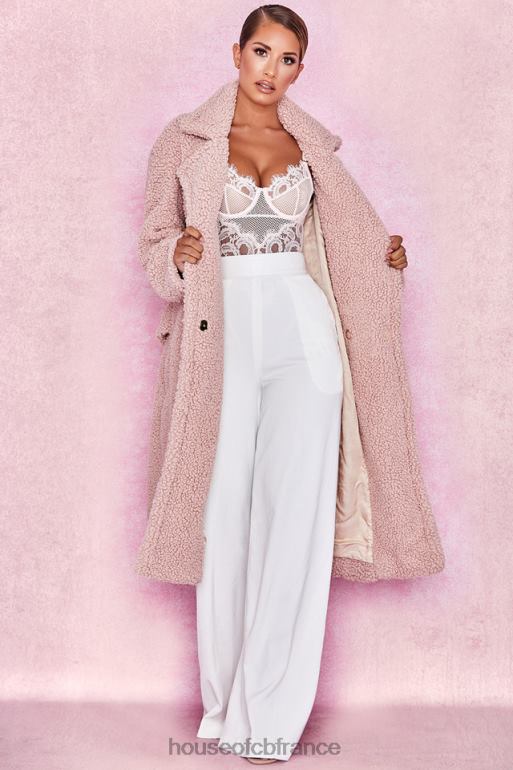 House of CB manteau sherpa en fausse fourrure blush ours N888H1055 vêtements