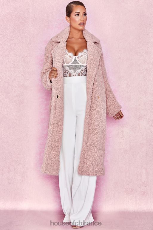 House of CB manteau sherpa en fausse fourrure blush ours N888H1055 vêtements