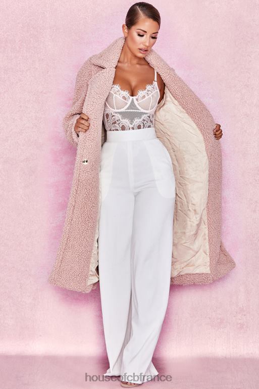 House of CB manteau sherpa en fausse fourrure blush ours N888H1055 vêtements