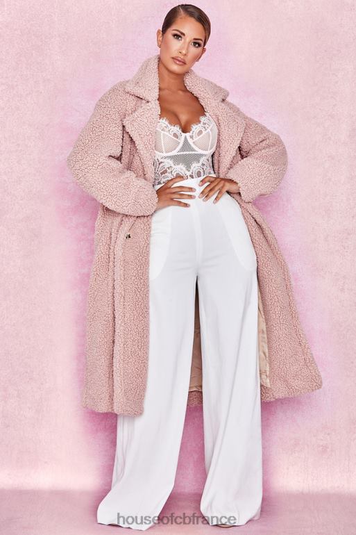 House of CB manteau sherpa en fausse fourrure blush ours N888H1055 vêtements