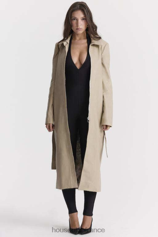 House of CB trench-coat en cuir vegan beige ariel N888H1030 vêtements