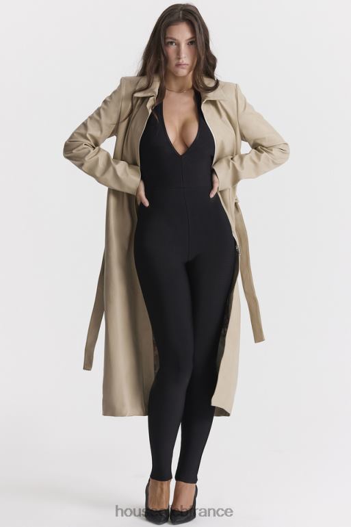 House of CB trench-coat en cuir vegan beige ariel N888H1030 vêtements