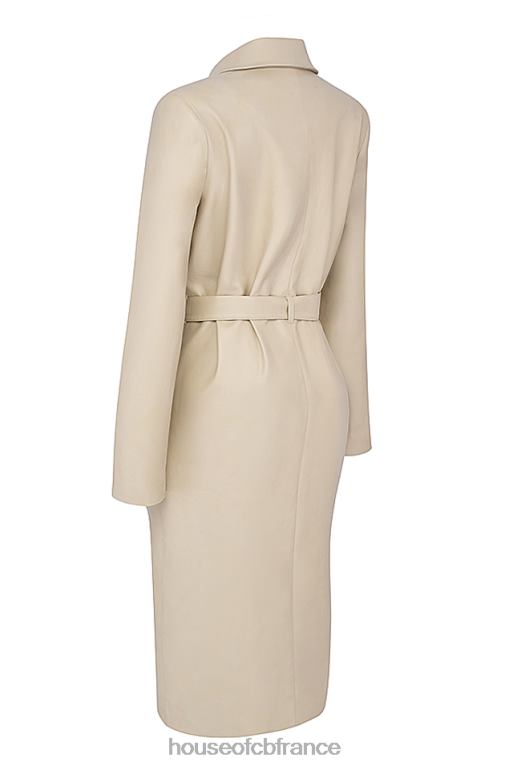 House of CB trench-coat en cuir vegan beige ariel N888H1030 vêtements