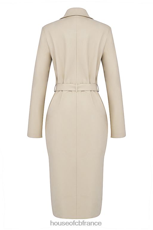 House of CB trench-coat en cuir vegan beige ariel N888H1030 vêtements