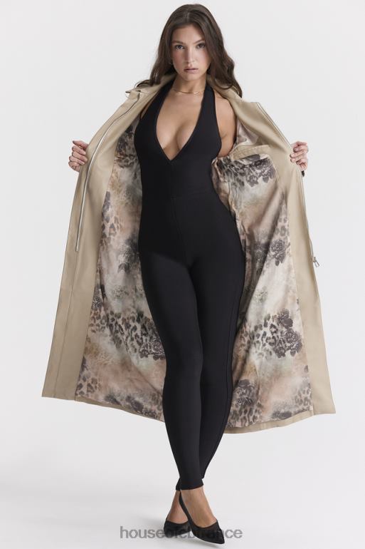 House of CB trench-coat en cuir vegan beige ariel N888H1030 vêtements