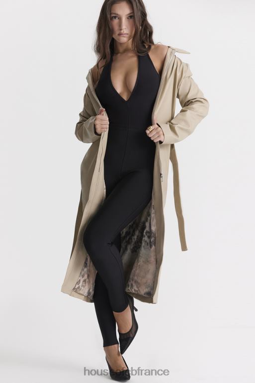 House of CB trench-coat en cuir vegan beige ariel N888H1030 vêtements