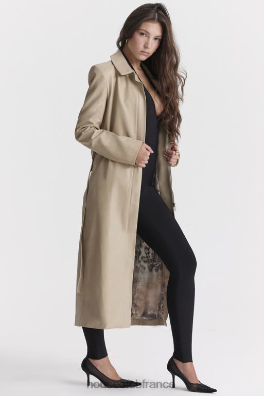 House of CB trench-coat en cuir vegan beige ariel N888H1030 vêtements
