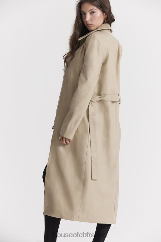 House of CB trench-coat en cuir vegan beige ariel N888H1030 vêtements