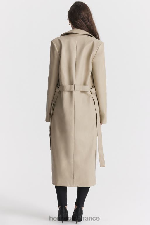 House of CB trench-coat en cuir vegan beige ariel N888H1030 vêtements