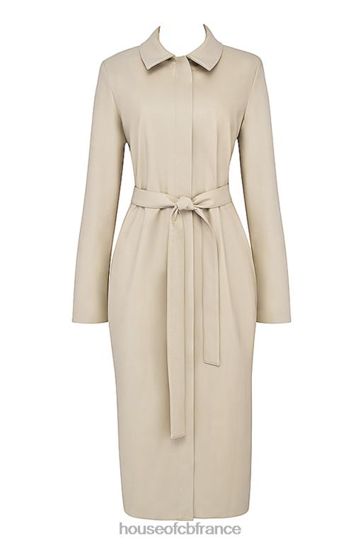 House of CB trench-coat en cuir vegan beige ariel N888H1030 vêtements
