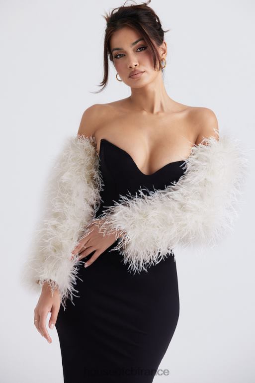 House of CB veste à manches marabout blanc cassé cendré N888H1037 vêtements