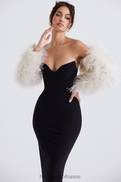 House of CB veste à manches marabout blanc cassé cendré N888H1037 vêtements