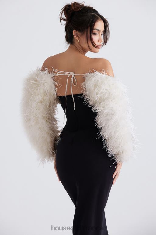 House of CB veste à manches marabout blanc cassé cendré N888H1037 vêtements