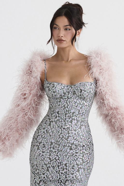 House of CB veste à manches marabout rose tendre cendré N888H1035 vêtements