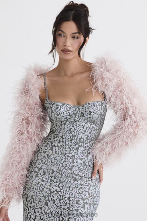 House of CB veste à manches marabout rose tendre cendré N888H1035 vêtements