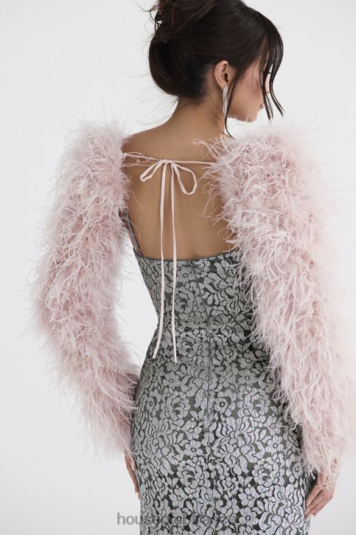 House of CB veste à manches marabout rose tendre cendré N888H1035 vêtements